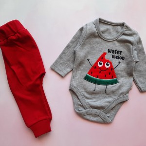 بادی و شلوار هندونه خاکستری وچیون