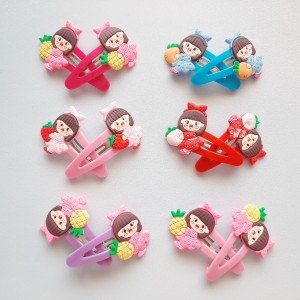 جفت گیره مو نوزادی طرح دختر میوه