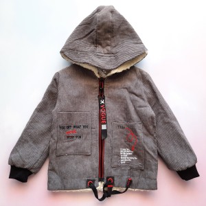 کاپشن کبریتی داخل خزدار طوسی آنیل