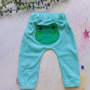 شلوار گلدوزی قورباغه سبزآبی وچیون