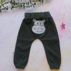 شلوار گلدوزی اسب آبی سبز تیره وچیون