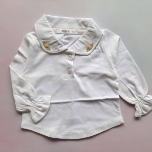 بلوز یقه ب ب گلدار سفید آنیل