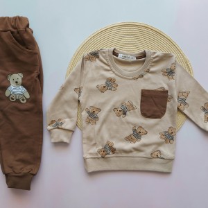 بلوز و شلوار تدی  خاکی آنیل kids