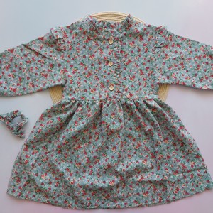 پیراهن و کش مو گلدار آبی روشن آنیل kids