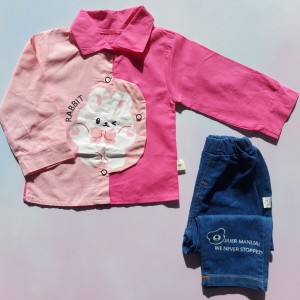 پیراهن و شلوار مجلسی خرگوش صورتی kids