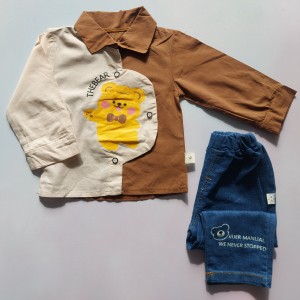 پیراهن و شلوار مجلسی خرس قهوه ای kids