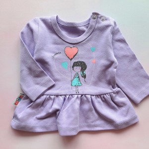 تیشرت آستین بلند دختر و قلب لوپتو