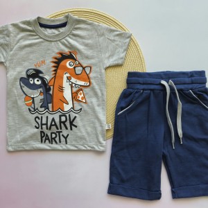 تیشرت و شلوارک کوسه طوسی وچیون kids