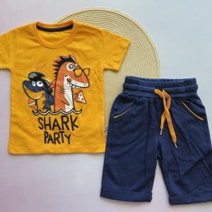 تیشرت و شلوارک کوسه نارنجی وچیون kids