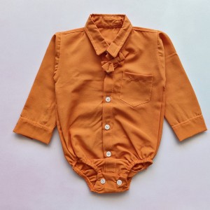 بادی آستین بلند پاپیون دار نارنجی آنالی