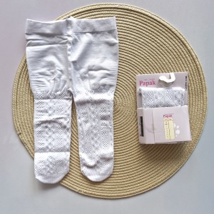 جوراب شلواری بهاره سفید طرحدار پاپک