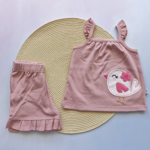 تاپ و شلوارک جوجه گلدوزی کالباسی وچیون