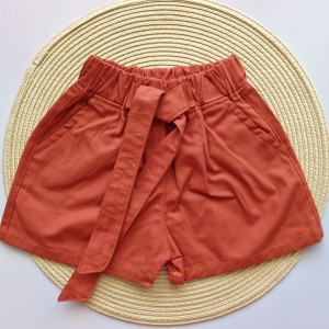 شلوارک کتان آجری امیرکوچولو