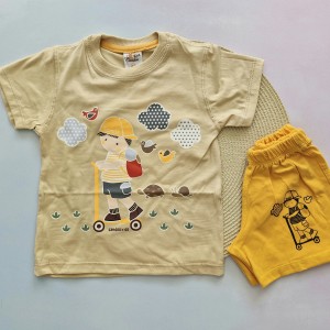 تیشرت و شلوارک اسکوترسوار نارنجی kids