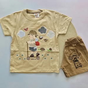 تیشرت و شلوارک اسکوترسوار قهوه ای kids