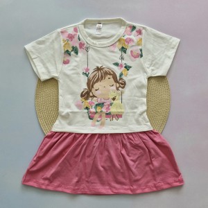 پیراهن دخترک دامن سرخابی kids