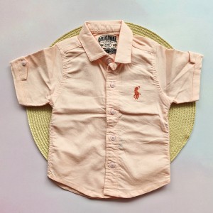 پیراهن پسرانه آستین کوتاه گلبهی طاها kids