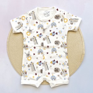 رامپر طرح حیوانات سفید پنتی بیبی