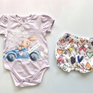 بادی آستین کوتاه و شورت خرگوش ماشین سوار یاسی وچیون