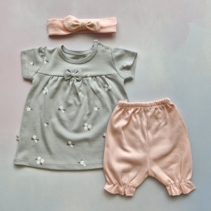 پیراهن و شلوارک شکوفه طوسی کانگورو