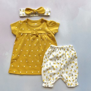 پیراهن و شلوارک قلب خردلی کانگورو