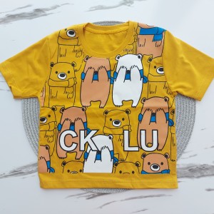 تیشرت آستین کوتاه خرس خردلی kids