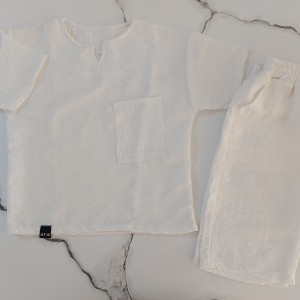 تیشرت شلوارک راحتی سفید kids