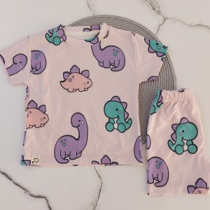 ست تیشرت شلوارک راحتی دایناسور kids