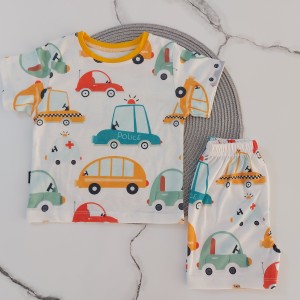 ست تیشرت شلوارک راحتی ماشین kids