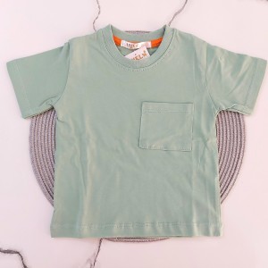 تیشرت تک جیب سبز روشن آنیل kids