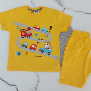 تیشرت و شلوارک جاده زرد kids