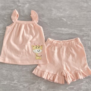 تاپ و شلوارک زرافه گلدوزی گلبهی وچیون