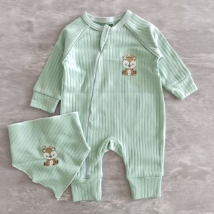 سرهمی و دستمال گردن گوزن سبز بیبی وان