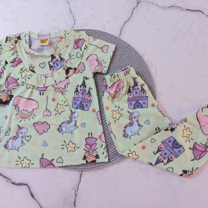 ست تیشرت شلوار راحتی یقه چیندار پرنسس kids