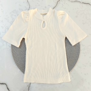 تیشرت آستین چین دار شیری kids