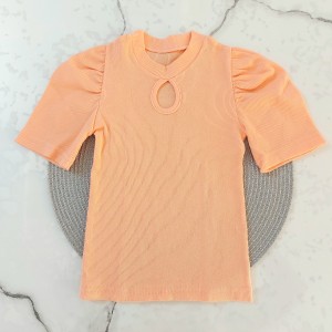 تیشرت آستین چین دار گلبهی kids