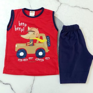 رکابی و شلوارک روباه جیپ سوار قرمز kids