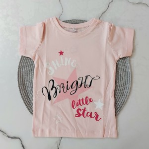 تیشرت آستین کوتاه صورتی ستاره kids