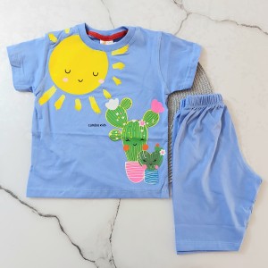 تیشرت و شلوارک کاکتوس آبی kids