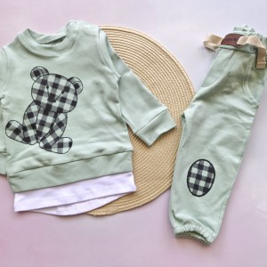 بلوز شلوار خرس سبز پاستیلی باربارا