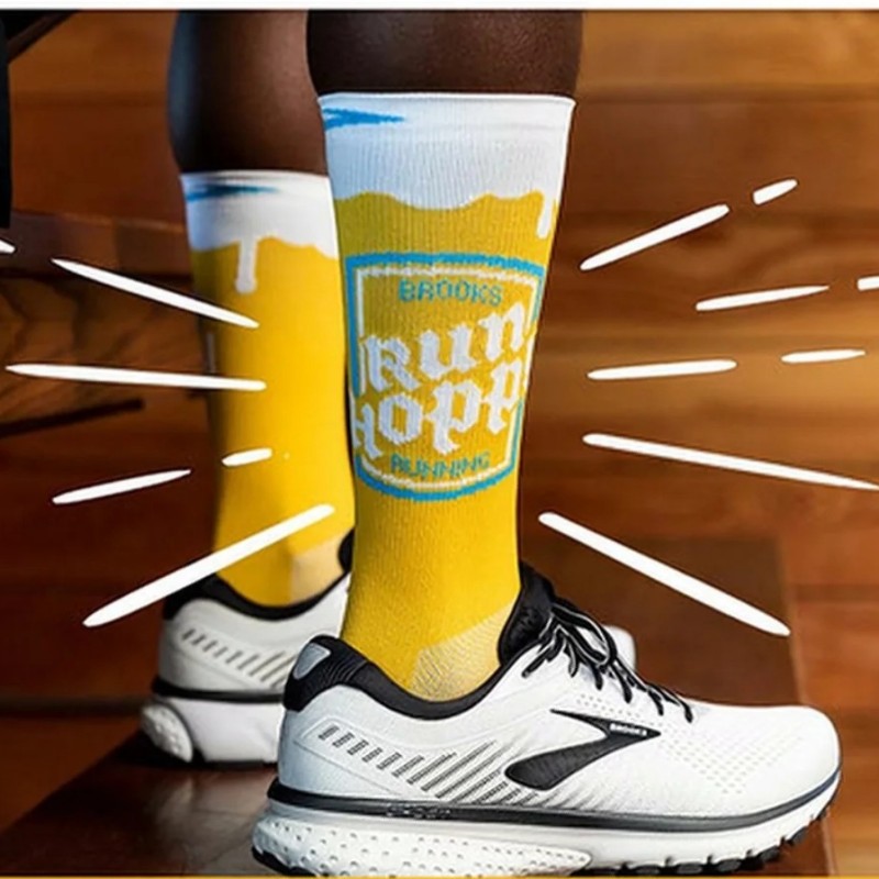 جوراب رانینگ بروکس زرد  BROOKS RUNNING SOCKS کد 600