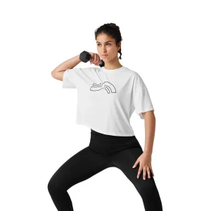 تی شرت ورزشی زنانه کریویت سفید CRIVIT LADIES' SPORTS TOP