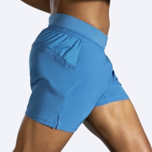 شلوارک  رانینگ بروکس مردانه آبی BROOKS SHERPA 5" SHORT