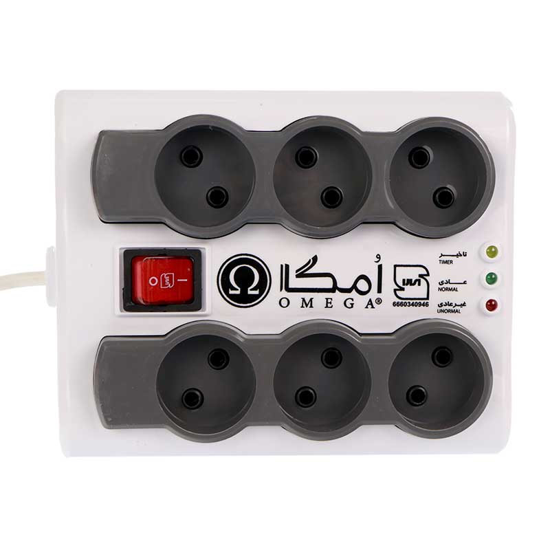 محافظ برق صوتی و تصویری 6 خانه امگا Omega مدل  P6000 طول کابل 3 متر