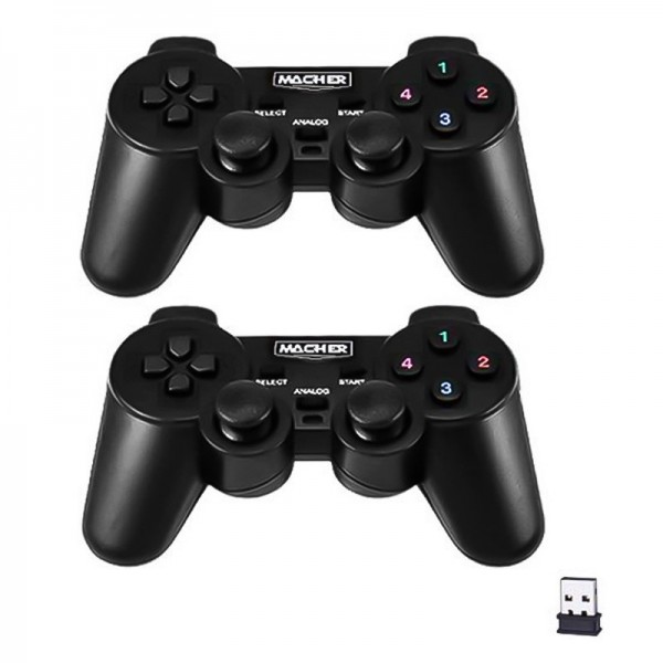 دسته بازی بی سیم دوبل شوک دار کامپیوتر مچر Macher  مدل MR-W64