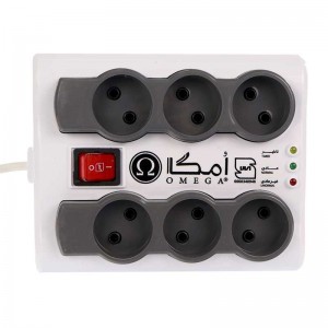 محافظ برق صوتی و تصویری 6 خانه امگا Omega مدل  P6000 طول کابل 3 متر