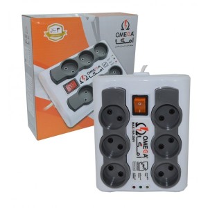 محافظ برق امگا Omega مدل 6 خانه مدل P6000 طول کابل  3 متر