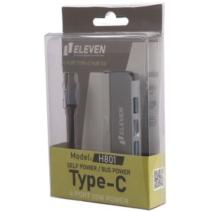 هاب 4 پورت Type-C USB3.0 الون Eleven مدل H801