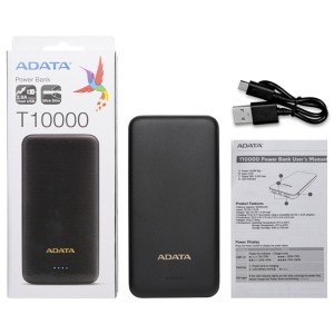 پاور بانک فست شارژ  ای دیتا ADATA  مدل T 10000 ظرفیت ۱۰۰۰۰ میلی آمپر ساعت