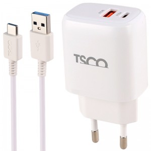 کلگی فست شارژ تسکو TSCO مدل TTC 65 QC3.0 PD 3A + کابل تایپ سی